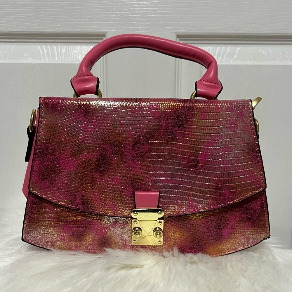 💗 *NEW* Elegant Pink and Gold‎ Mini Women's Handbag
